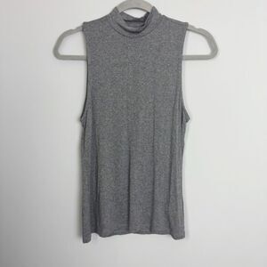 H&M BASIC | Gray Sleeveless Turtleneck Tank Top Women’s Size Small